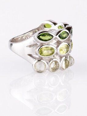 Pangea Mines Green Gemstone Ring Peridot Diopside Sz 6